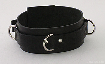 Ошейник средний неподшитый черный