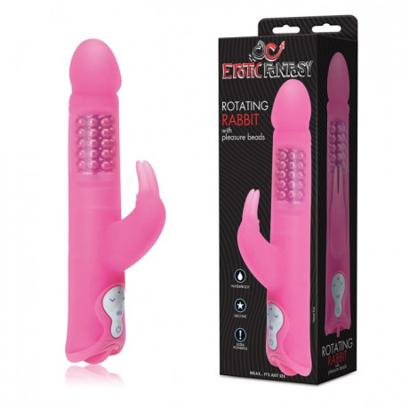  Водонепроницаемый Hi-Tech массажер с шариками розового цвета