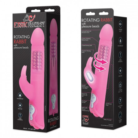  Водонепроницаемый Hi-Tech массажер с шариками розового цвета