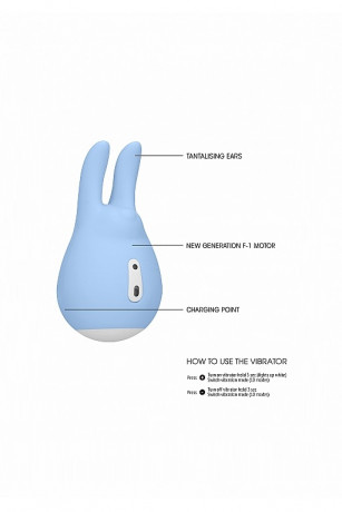 Силиконовый клиторальный вибромассажер с ушками и мощным двигателем Sugar Bunny