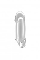 Увеличивающая насадка с кольцом для фиксации на мошонке Stretchy Thick Penis Extension 37