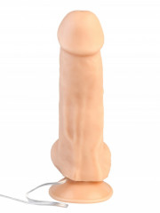 Мощный и упругий вибромассажер с выносным пультом управления и присоской