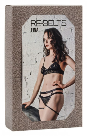 Гартеры кожаные Fina Black