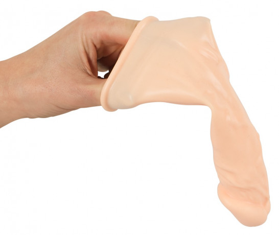 Насадка удлинитель из силикона 2,5 см Penis extender with bulging glans and veins