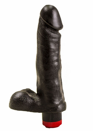 Черный рельефный и гибкий вибро фаллос