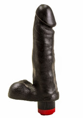 Черный рельефный и гибкий вибро фаллос