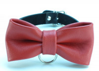 Кожаный ошейник с бабочкой