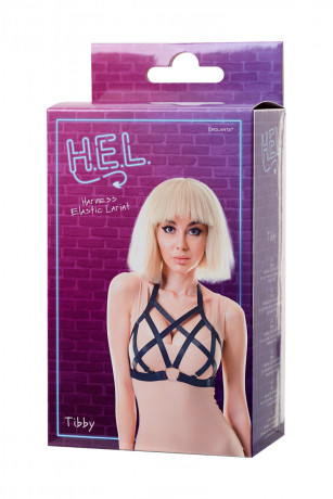 Портупея из черных переплетенных лент Tibby