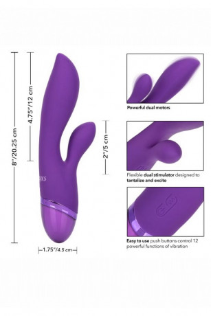 Перезаряжаемый ультра гибкий вибромассажер кролик с двумя мощными моторами Aura Dual Lover