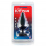 Большая анальная пробка черного цвета Butt Plugs Smooth Classic Large