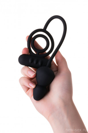 Анальная пробка с дополнительной стимуляцией и эрекционным кольцом Erotist
