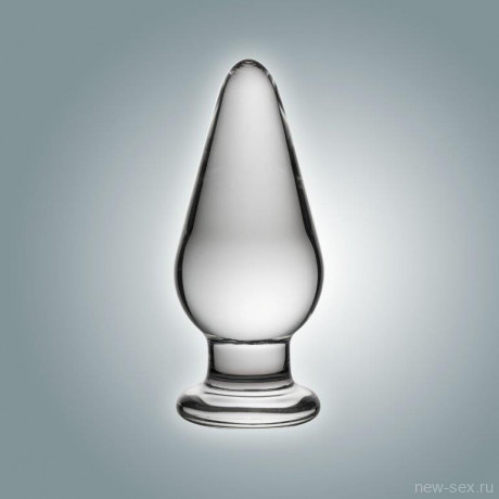 Гладкая анальная втулка с зауженным кончиком из стекла