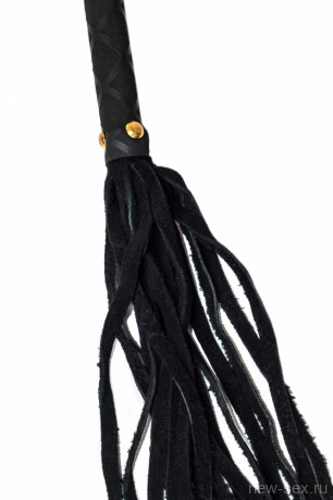 Стильная мини-плеть черного цвета для БДСМ игр Party Hard Attraction