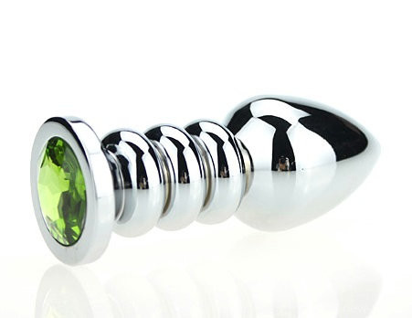 Фигурная анальная пробка с цветным камнем