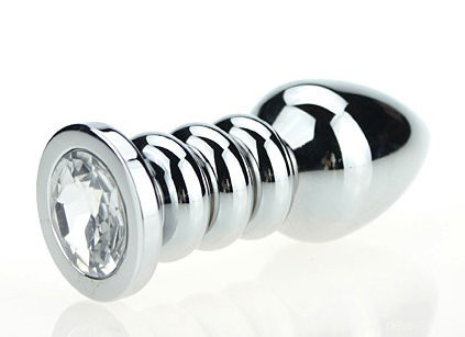 Фигурная анальная пробка с цветным камнем