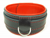 Ошейник из натуральной кожи с контрастной подкладкой