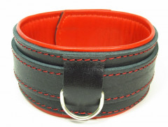 Ошейник из натуральной кожи с контрастной подкладкой