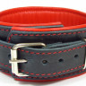 Ошейник из натуральной кожи с контрастной подкладкой