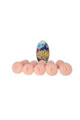 Мастурбатор телесного цвета реалистичной формы в удобной колбе Happy eggs в ассортименте