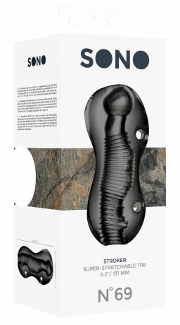 Мастурбатор с рельефной внутренней поверхностью 69 Stroker Black