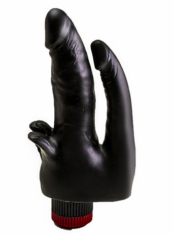 Анально вагинальный вибратор черного цвета
