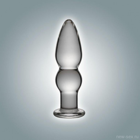 Анальный стимулятор из прозрачного стекла с двойным расширением