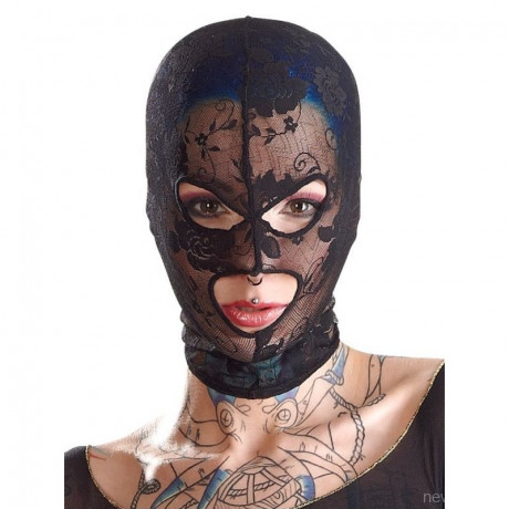 Кружевная маска на голову в отверстиями для глаз и рта Mask Lace
