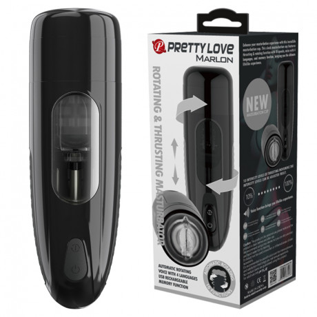 Перезаряжаемый автоматический мастурбатор с вибрацией и ротацией Marlon