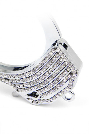 Стильные наручники для ролевых игр украшенные стразами Romfun