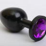 Стальная анальная пробка с красивым камнем
