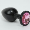 Стальная анальная пробка с красивым камнем