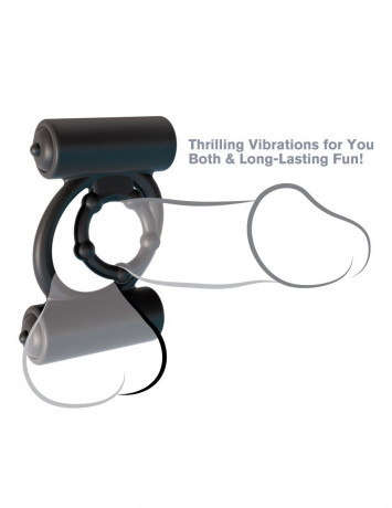 Двойное виброкольцо с двумя вибраторами Extreme Double Trouble