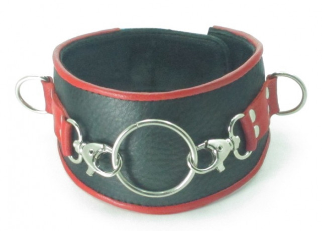 Кожаный ошейник из мягкой кожи с кольцом