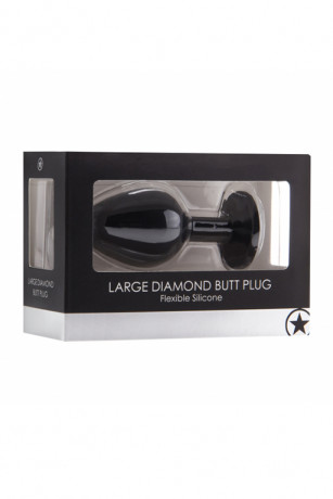 Анальная пробка большого размера с кристаллом Diamond Butt Plug
