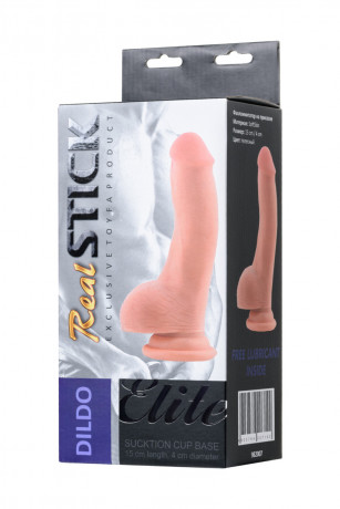 Реалистичный фаллос на присоске с крупной мошонкой RealStick Elite