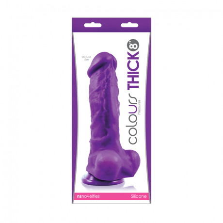 Реалистичный силиконовый фаллоимитатор большого диаметра Colours Pleasures Thick 8 Dildo