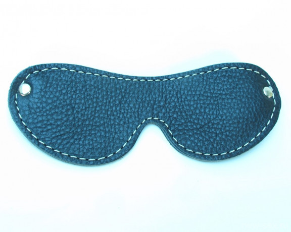 БДСМ маска из натуральной кожи черного цвета 