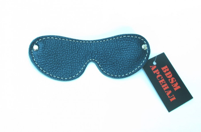 БДСМ маска из натуральной кожи черного цвета 