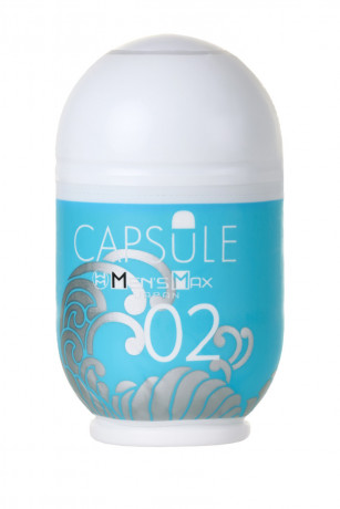 Мастурбатор с ярким и сочным дизайном нежно-голубого цвета CAPSULE 02