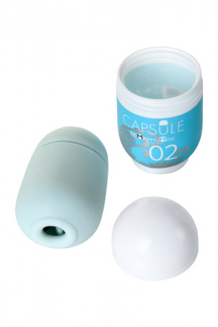 Мастурбатор с ярким и сочным дизайном нежно-голубого цвета CAPSULE 02