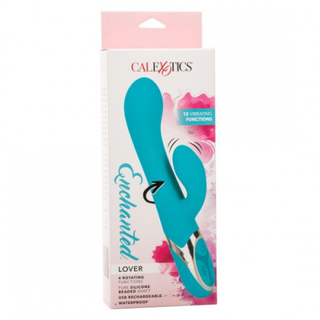 Перезарежаемый вибромассажер кролик с 4 рядами вращающихся шариков Enchanted Lover