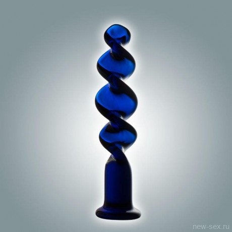 Синий анально вагинальный стимулятор в форме спирали