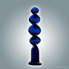 Синий анально вагинальный стимулятор в форме спирали