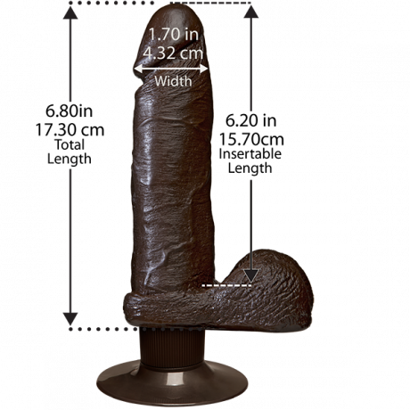 Страпон-насадка с мошонкой черная 6 Vac-U-Lock