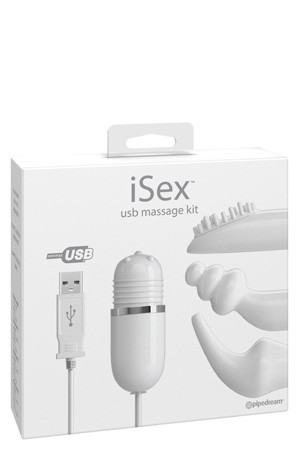 Вибромассажер iSex с набором из трех различных USB-насадок 