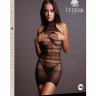 Эротическое мини платье в мелкую сетку High Lace Neck Net Mini Dress