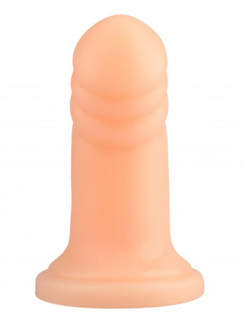 Эластичный большой анальный стимулятор с закругленной головкой
