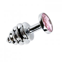 Рельефная анальная пробка со стразом