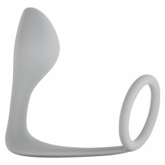 Массажер простаты с кольцом на пенис Button Anal Plug