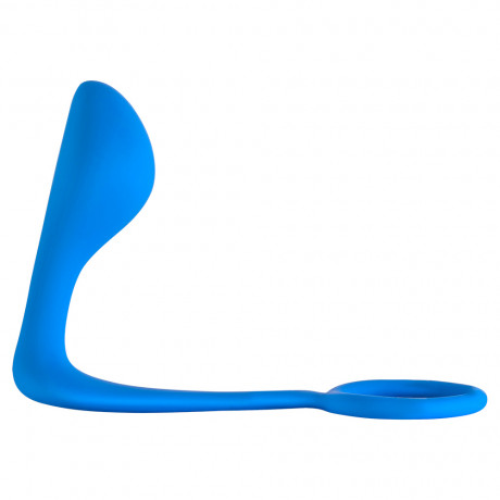 Массажер простаты с кольцом на пенис Button Anal Plug